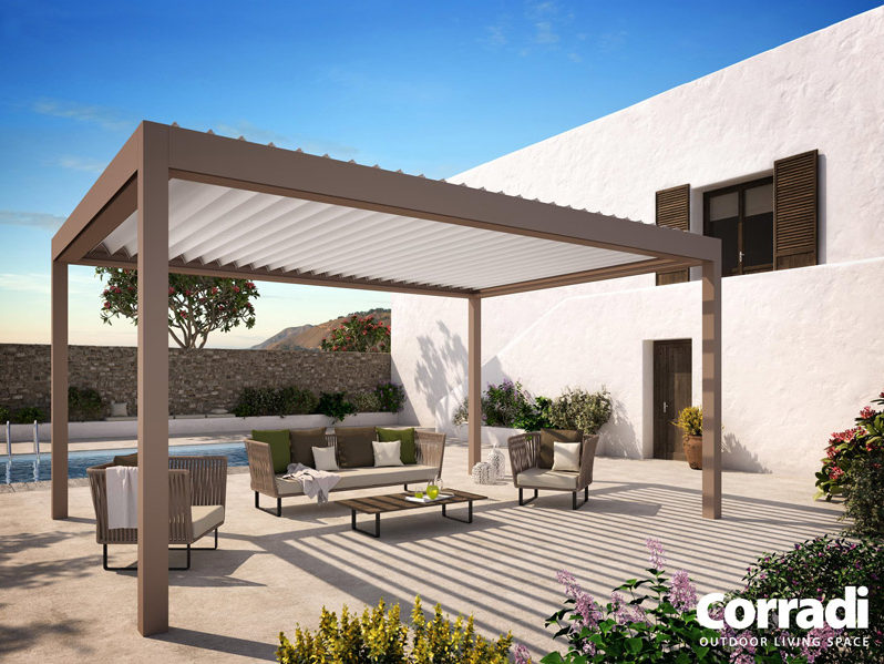 Isol&Plus - La pergola avec toit en toile est une solution idéale pour vous permettre de profiter de votre terrasse en toute saison